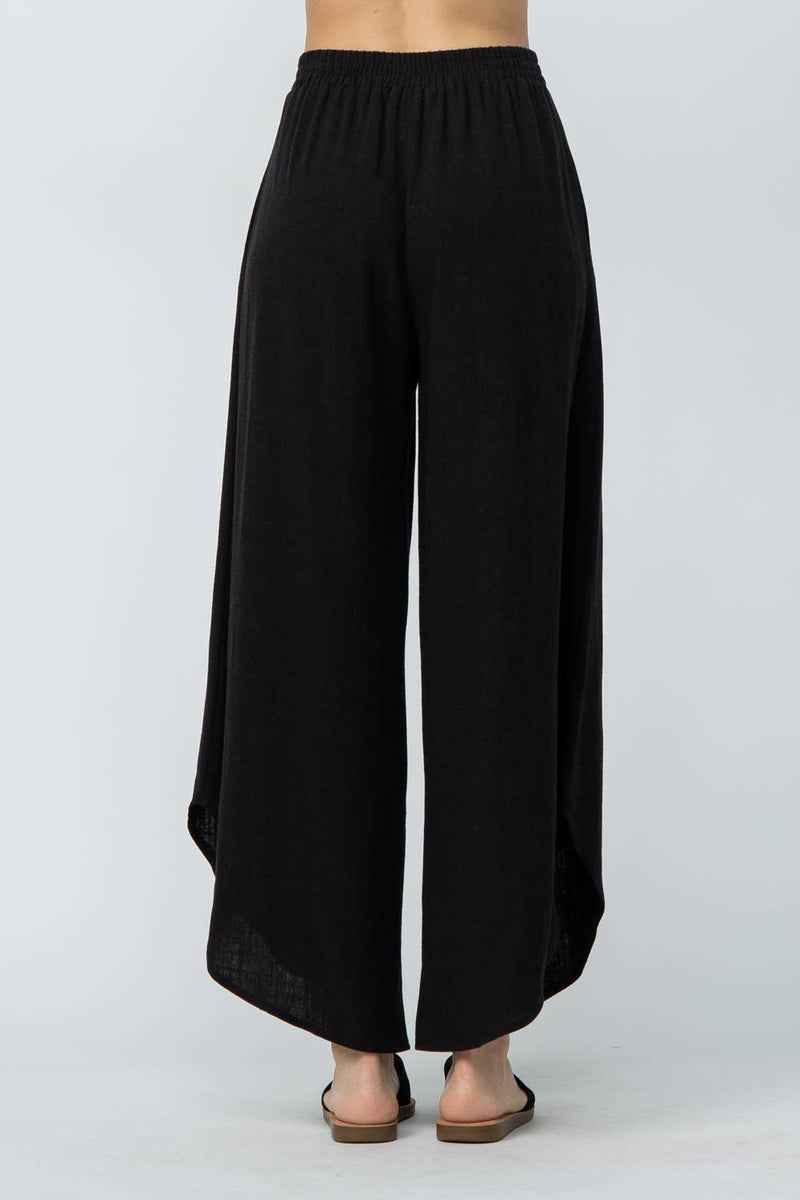 CURVED LINEN PANTS