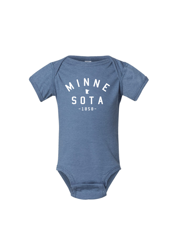 Minnesota Onesie- Heathered Indigo