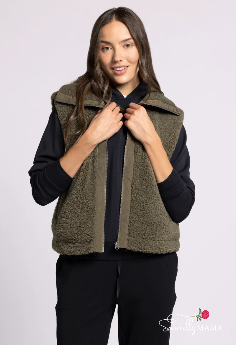 Trista Vest-Dark Olive