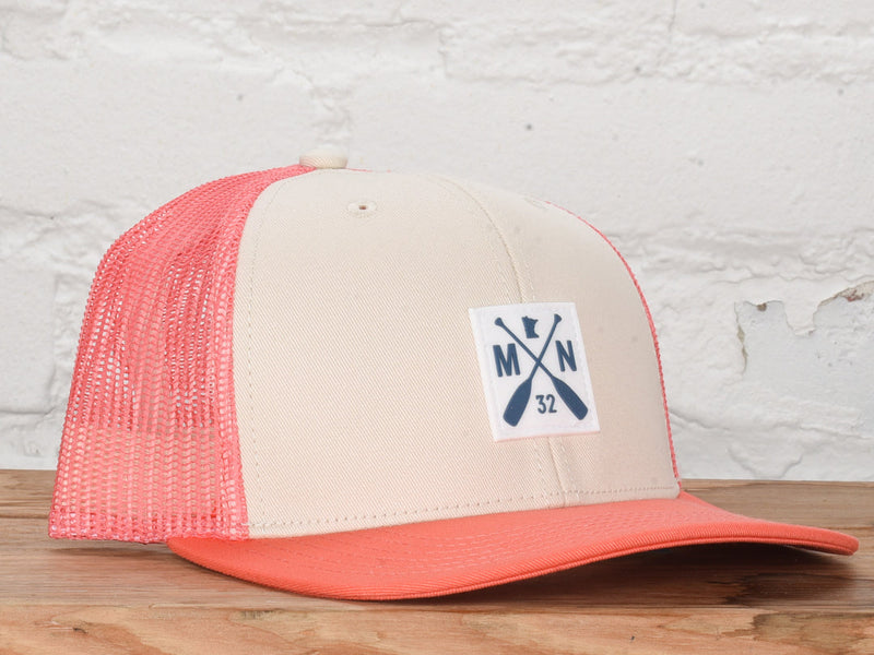 MN Hat- Coral /Ivory