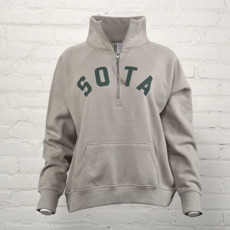 Sota 1/4 Zip- Tan/Deep Sage