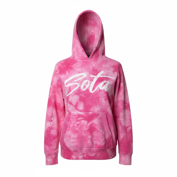 Youth Tie Dye Sota Hoodie - Pink
