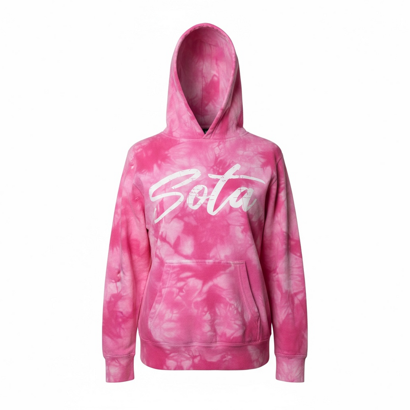 Youth Tie Dye Sota Hoodie - Pink