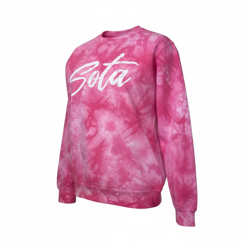 Tye Dyed Sota Crew- Hot Pink