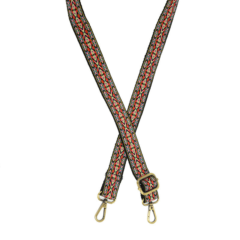 Black Multi-colored Guitar Strap