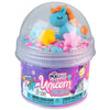 Toy unicorn with accessories in a clear plastic container labeled 'Unicorn Dreams' by Mixibitz.