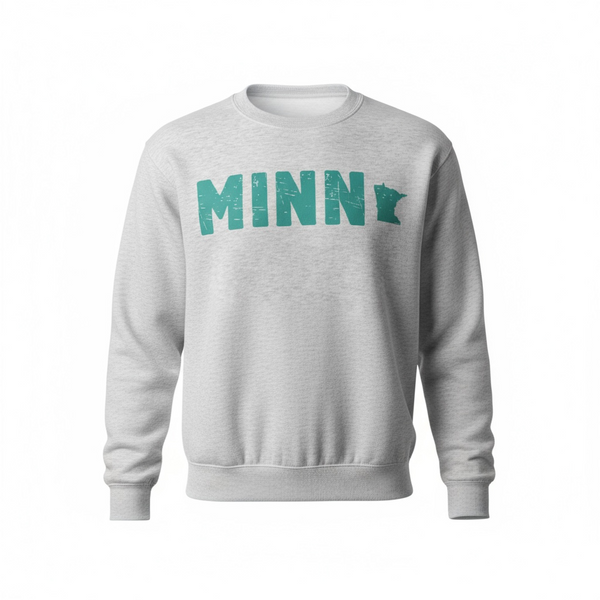 Rustic MINN Crew Neck- Heathered Grey