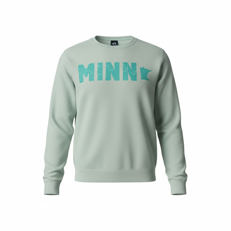Rustic MINN Crewneck- Textured Teal