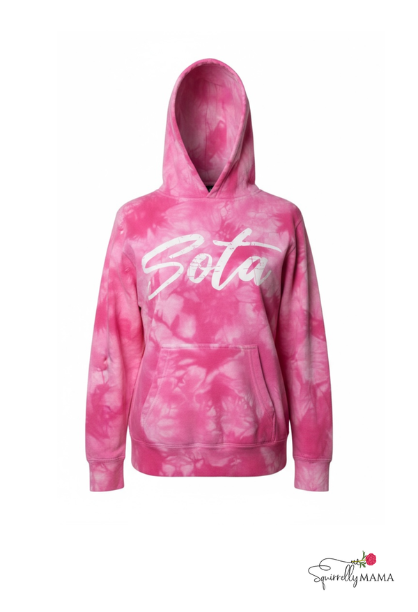 Youth Tie Dye Sota Hoodie - Pink