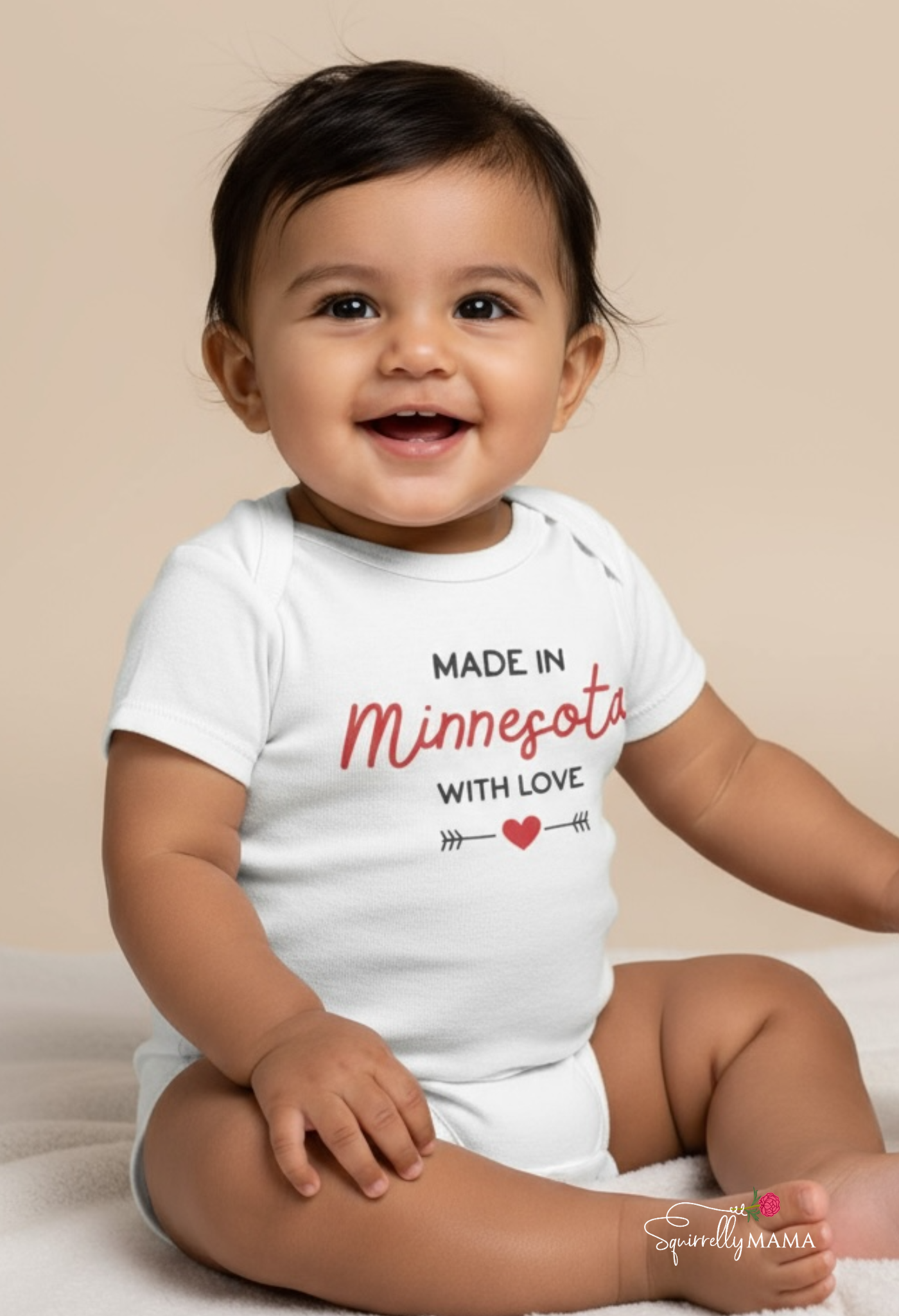 Made In Minnesota Onesie – Squirrelly Mama