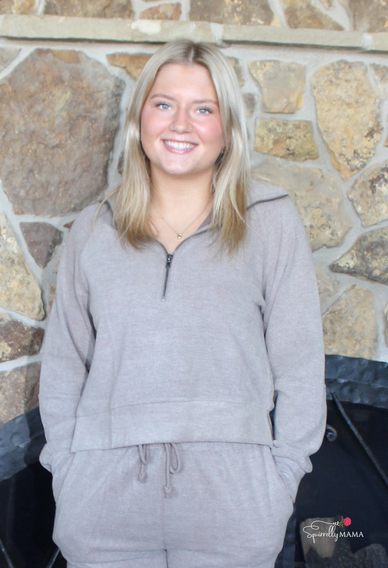 Nicole Soft Ribbed Half-Zip Sweatshirt