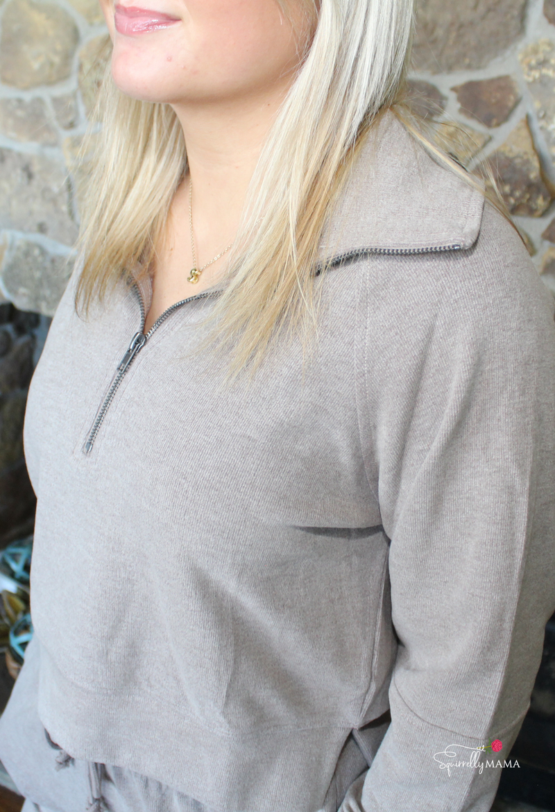 Nicole Soft Ribbed Half-Zip Sweatshirt