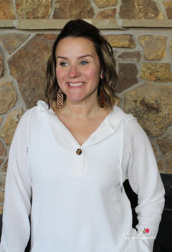 Hooded Button Long-Sleeved Hoodie