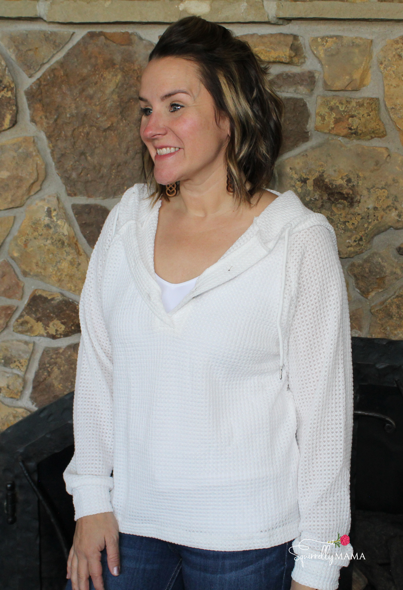 Hooded Button Long-Sleeved Hoodie