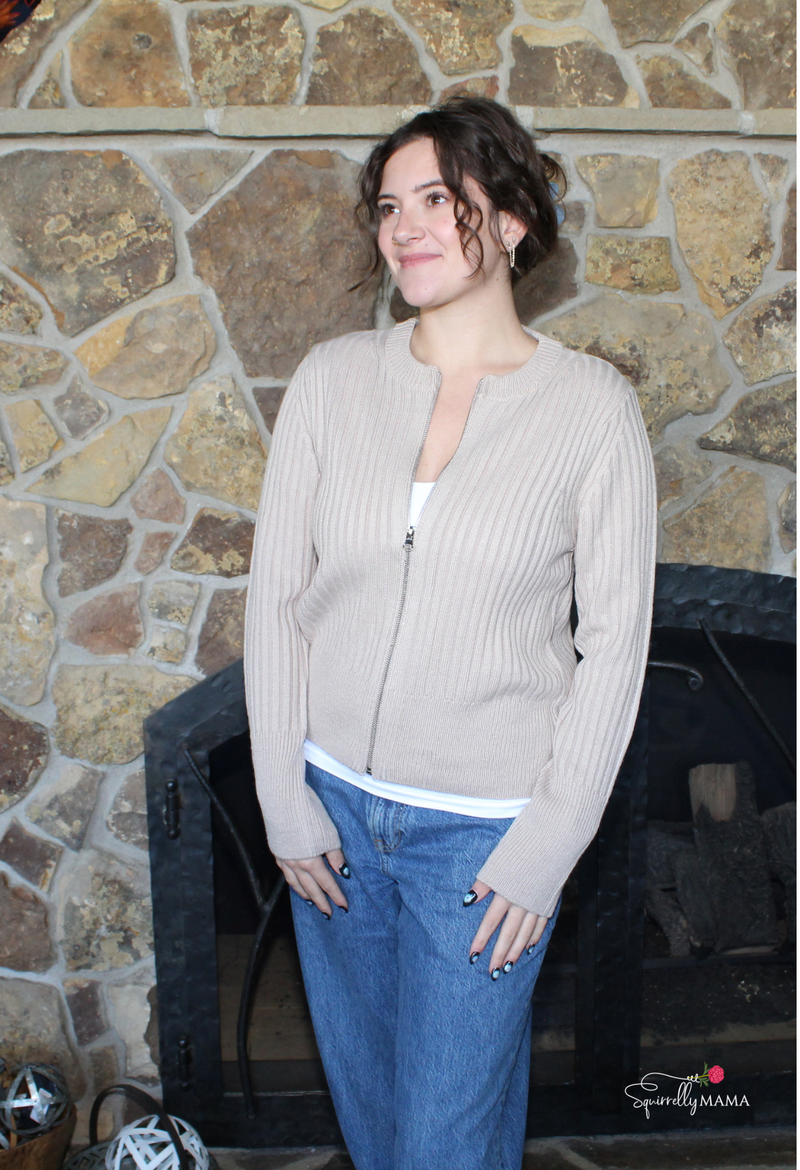 Tamara Two Tone Zip Sweater - Multiple