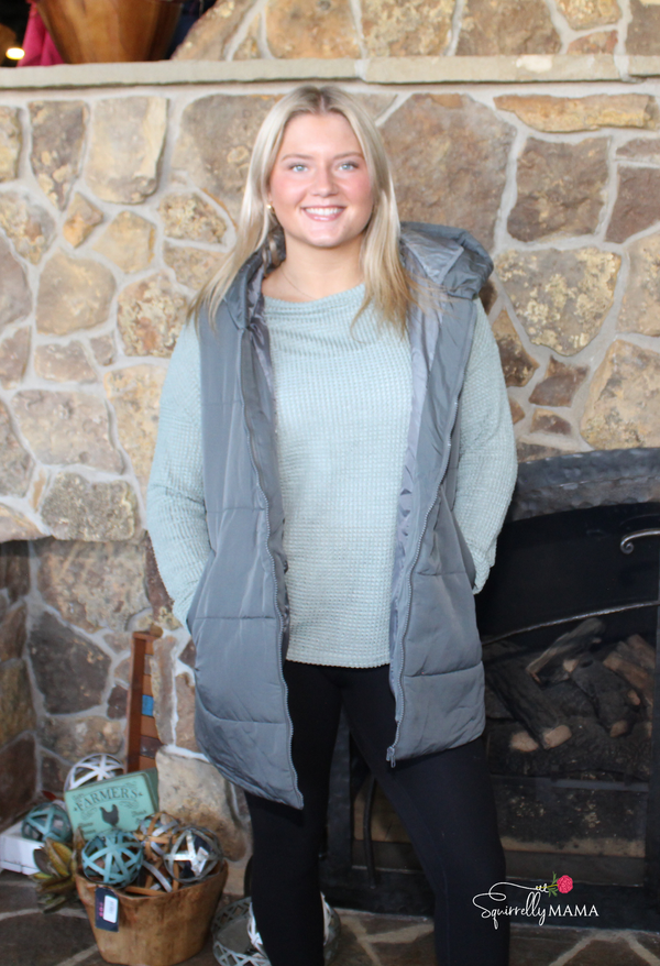 Hooded Duster Puffer Vest