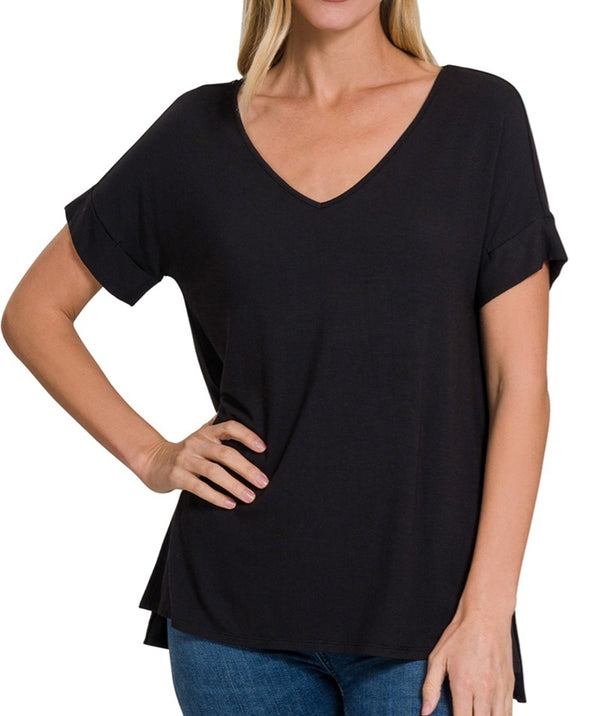 Brittany V-Neck T-Shirt-Multiple Colors