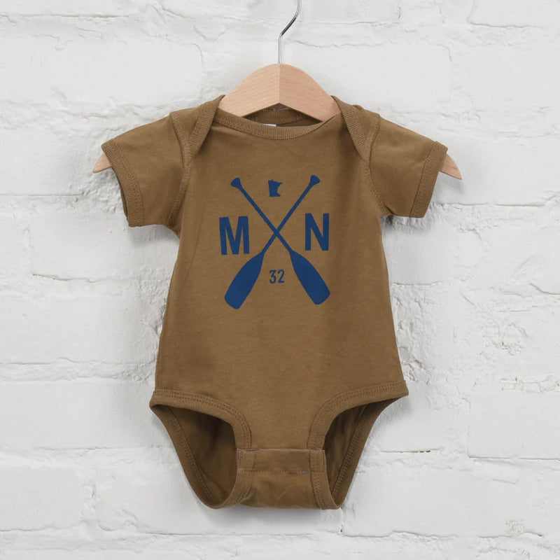 MN Onesie- Brown/Navy