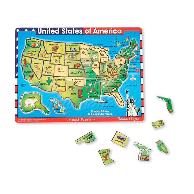 See & Hear Sound Sound Puzzle- USA Map