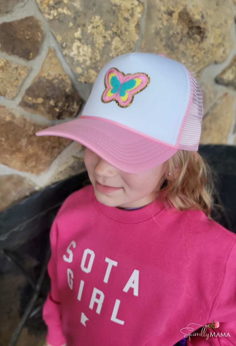 Chenille Butterfly Trucker Hat