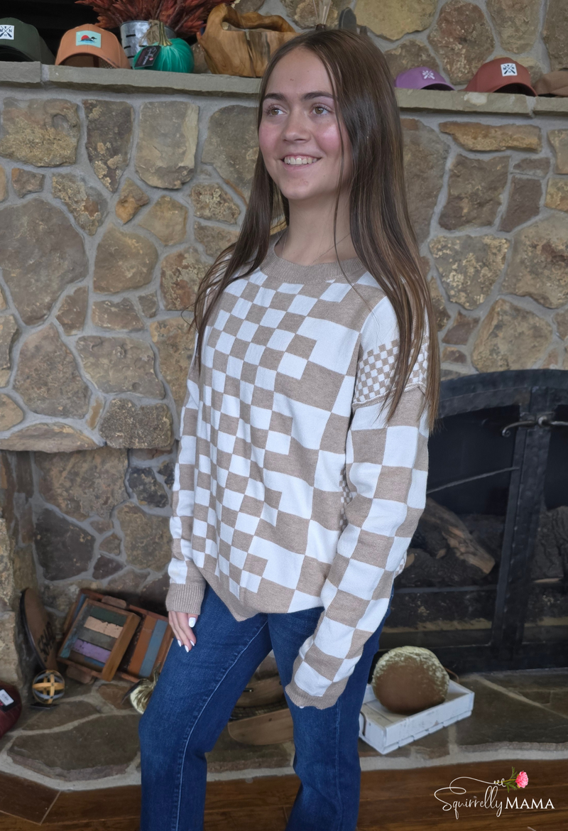 Nicole Checkered Sweater