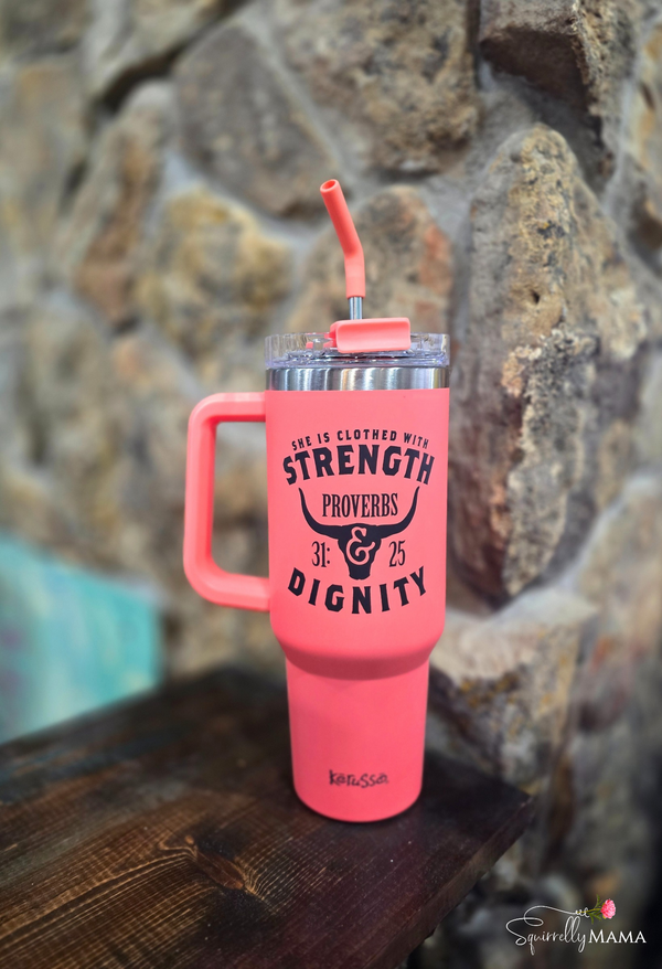 Strength 40 oz Steel Mug With Straw