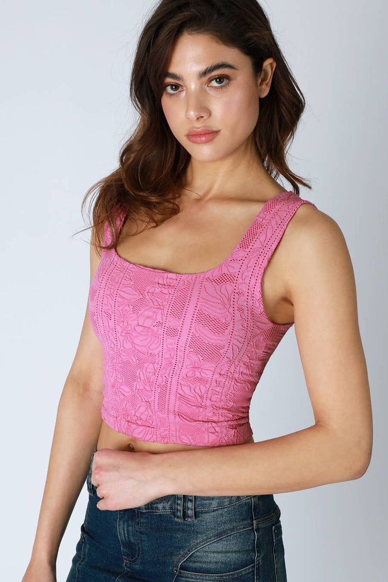 Double Lace Square Crop Top