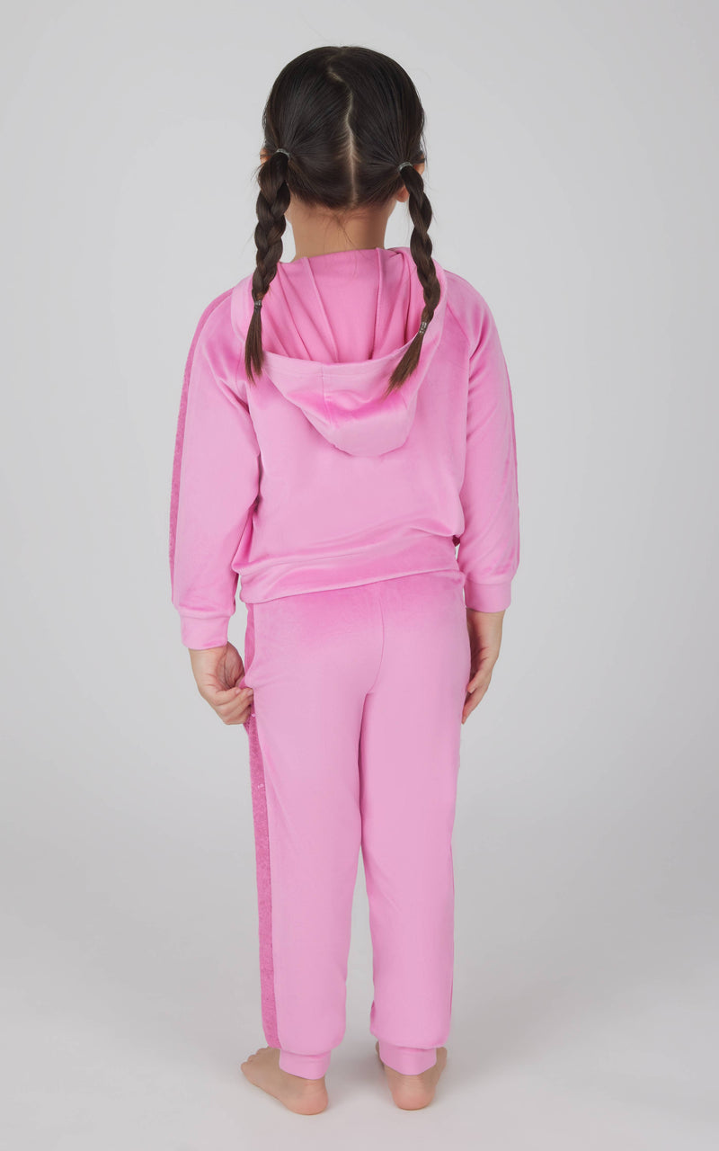 Toddler Girls Velour Sequin Detailed Hoodie and Jogger Set