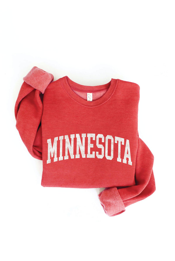 MINNESOTA  Graphic Sweatshirt: Cranberry Heather