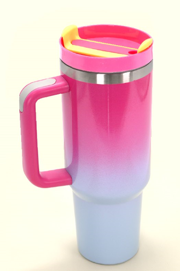 40oz StainlessSteel Tumbler: Ombre Hot Pink Blue