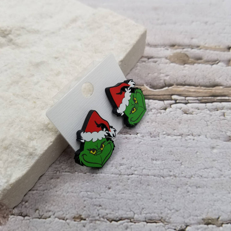 Mini Grinch Christmas Earrings