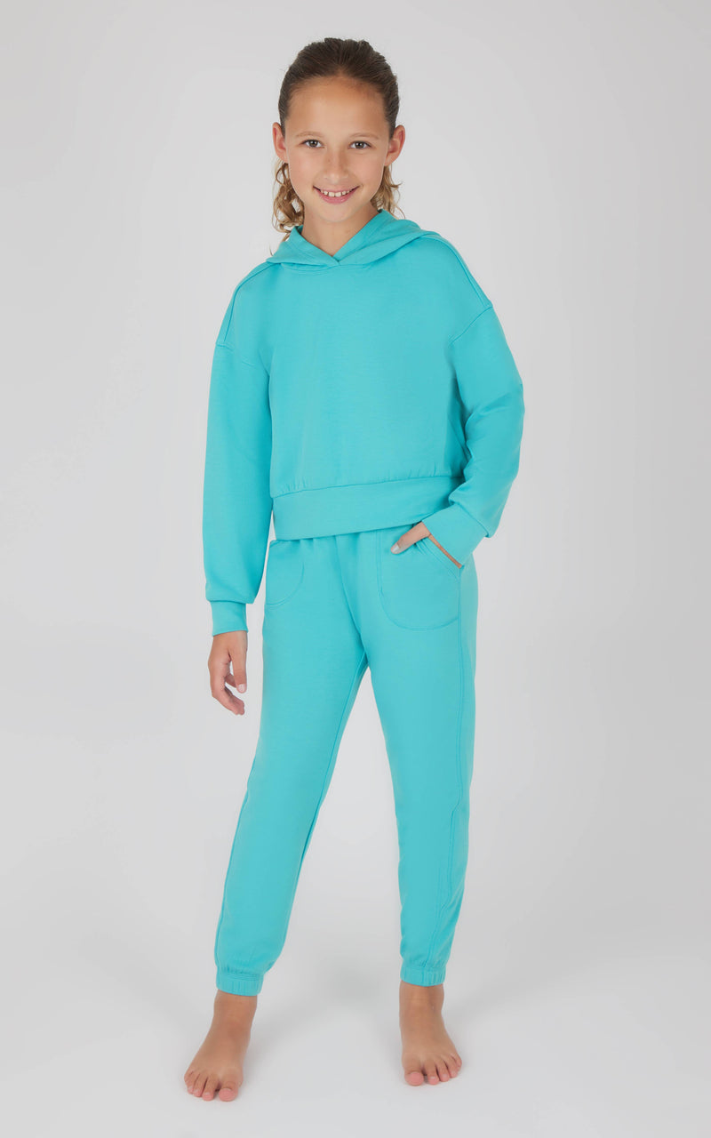 Girls Scuba Pullover Hoodie and Jogger Set: Multiple Colors