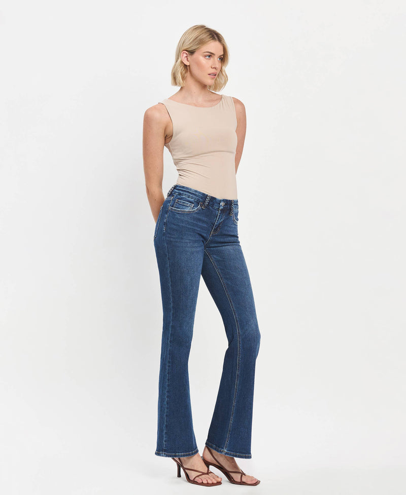 Leah Braided Belt Jeans by Flying Monkey