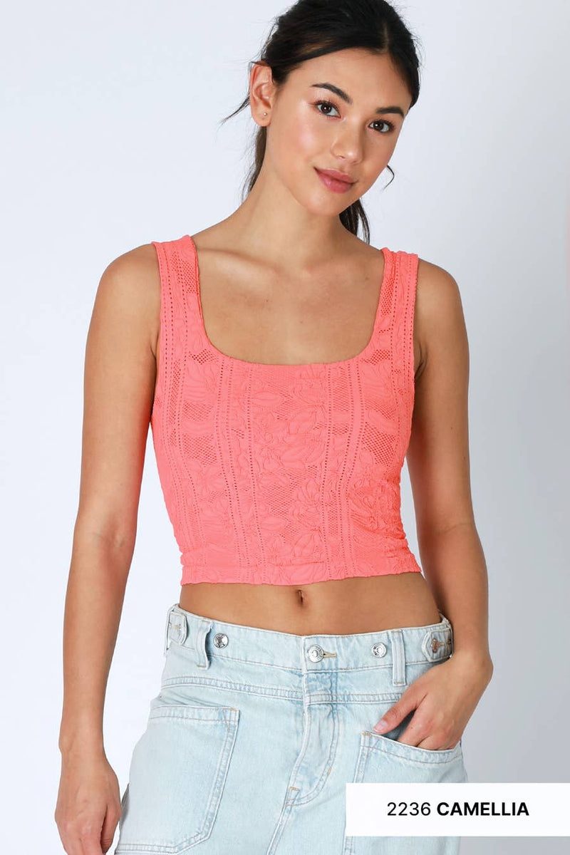 Double Lace Square Crop Top