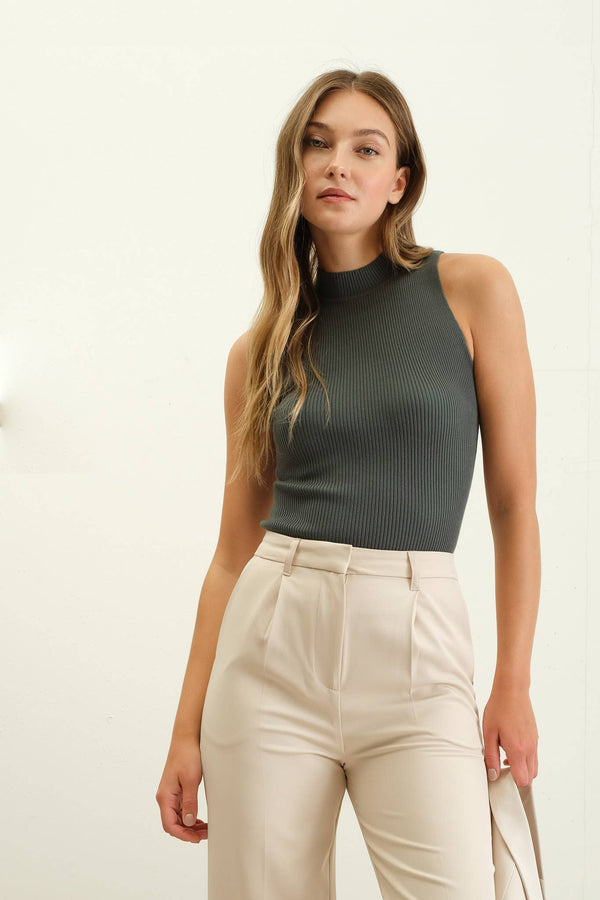 Brynn Mock Neck Sweater Tank