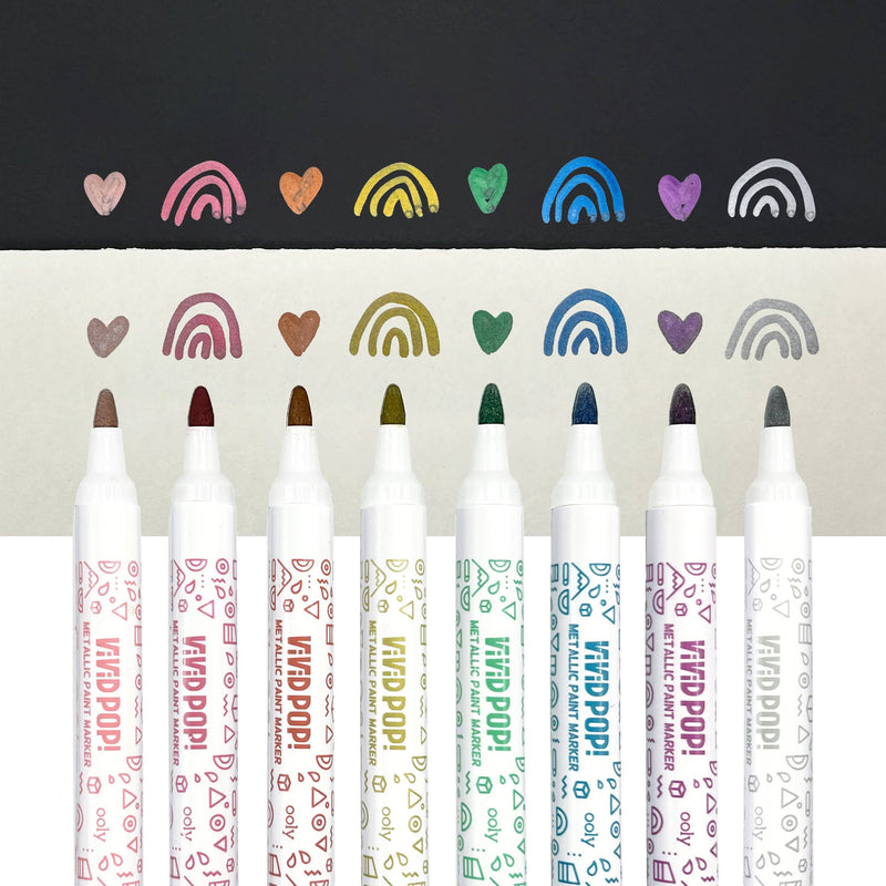 Vivid Pop! Water-Based Paint Markers: Metallic (Set of 8)