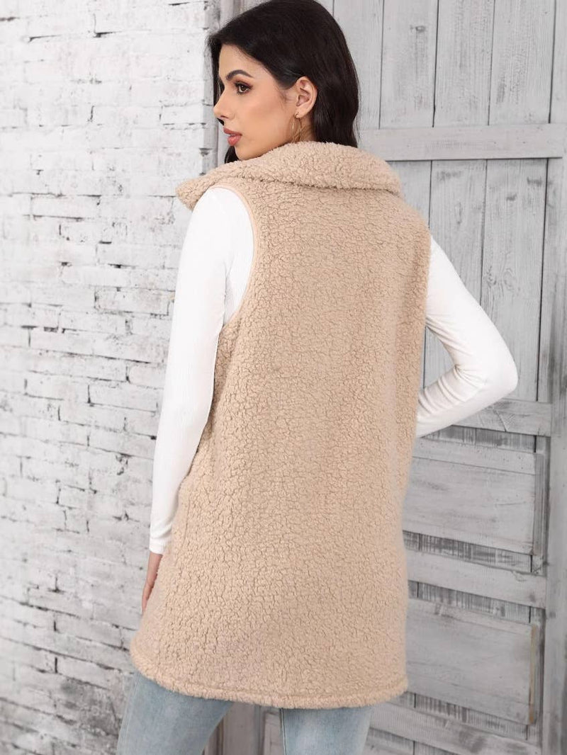 Angela Long Fleece Vest
