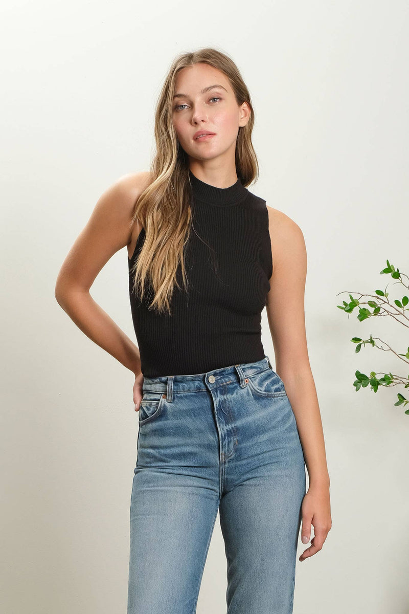 Brynn Mock Neck Sweater Tank