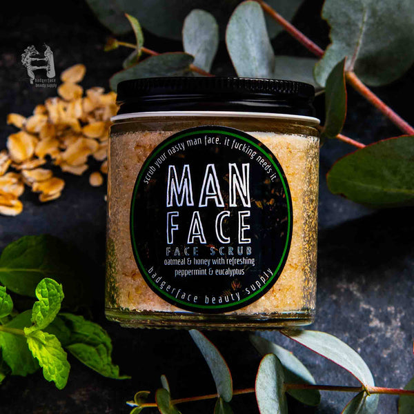 Face Scrub for Men. Eco Friendly Face Scrub. Face Care.