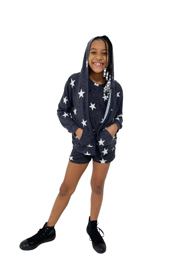 Kids Hoodie: Black Stars / Multiple Sizes