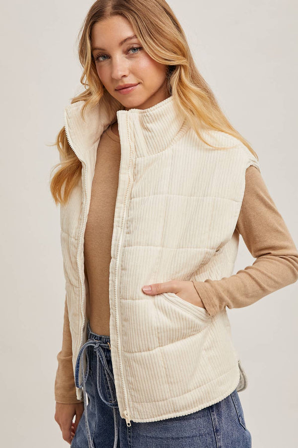 Corduroy Puffer Vest