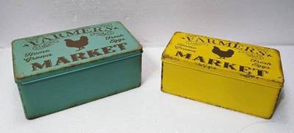 Farmers Market Metal Storage Boxes- Multiple Colors