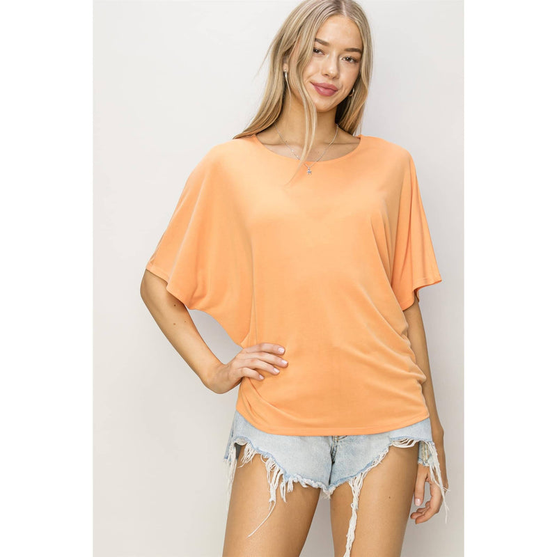 Elbow Length Dolman Sleeve Top