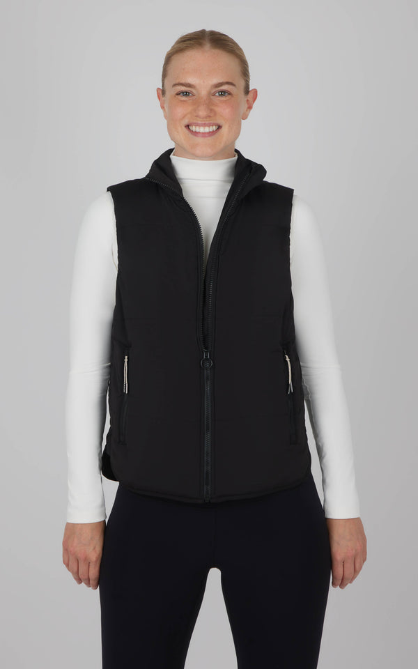 Women's Cold Weather Puffer Vest with Zipper Pockets
