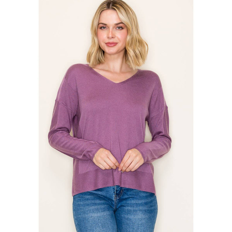 V NECK PULLOVER SWEATER