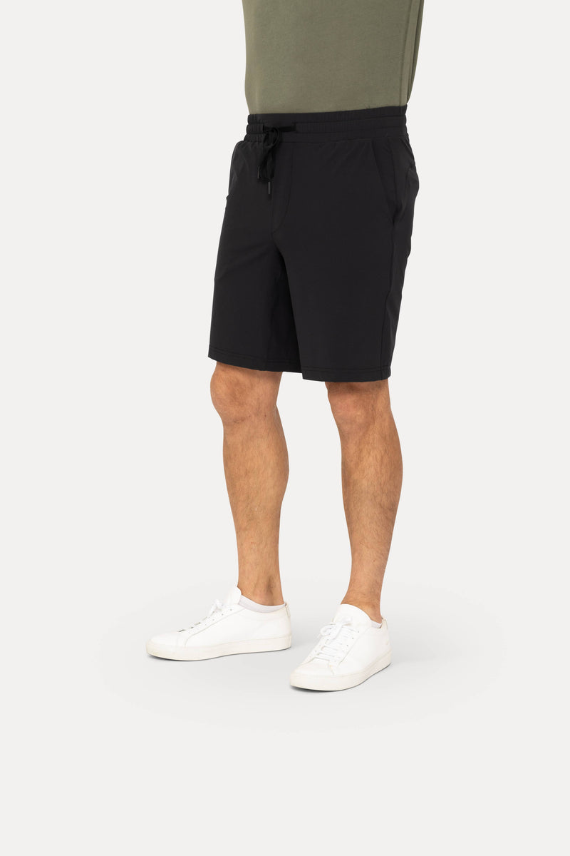 Drawstring Shorts with Pockets: BLACK OLIVE