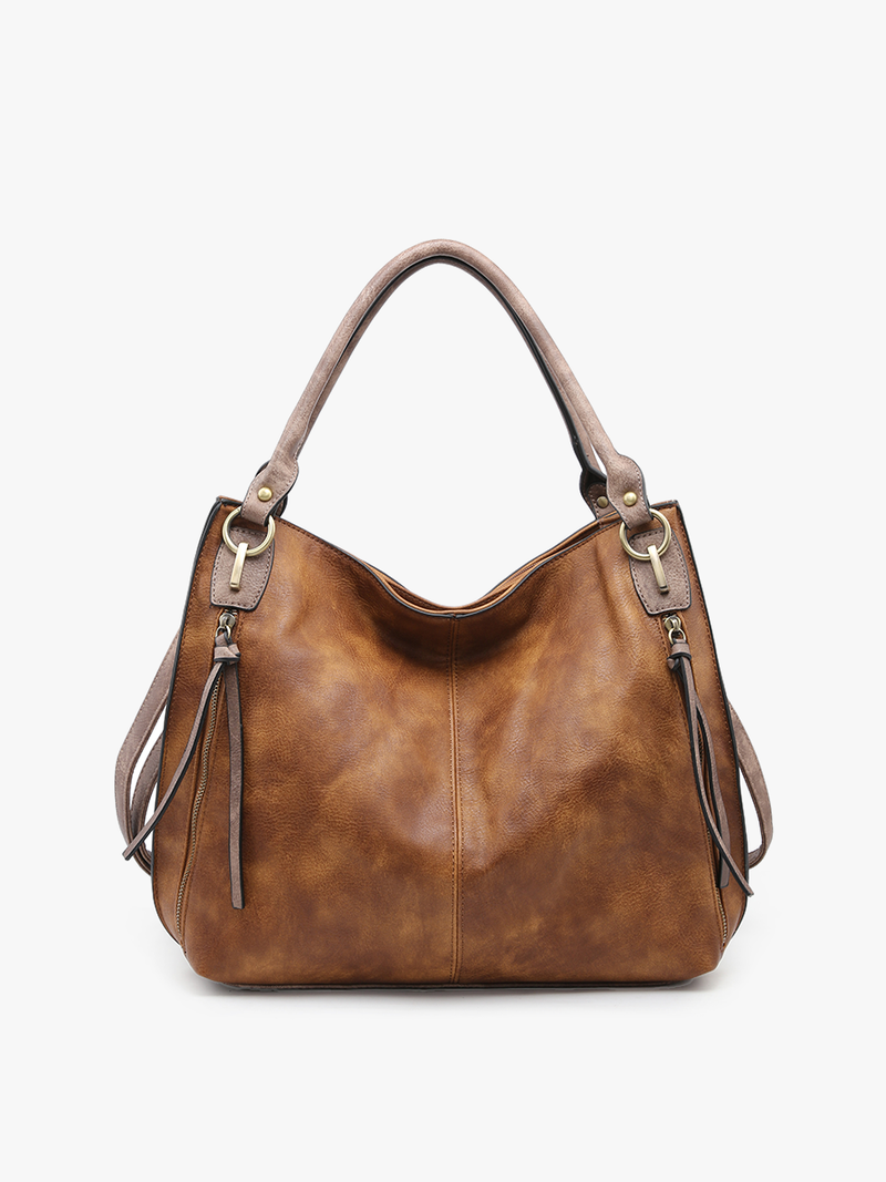 M1860DS Connar Distressed Side Pocket Tote
