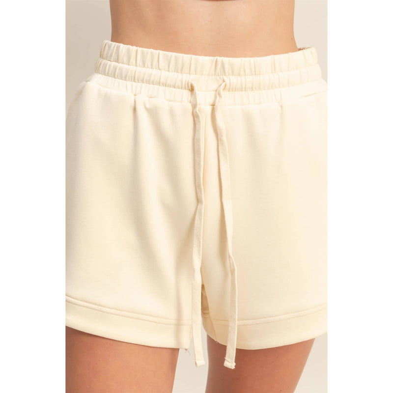 Scuba Elasticized Waist Casual Loose Sweat Shorts
