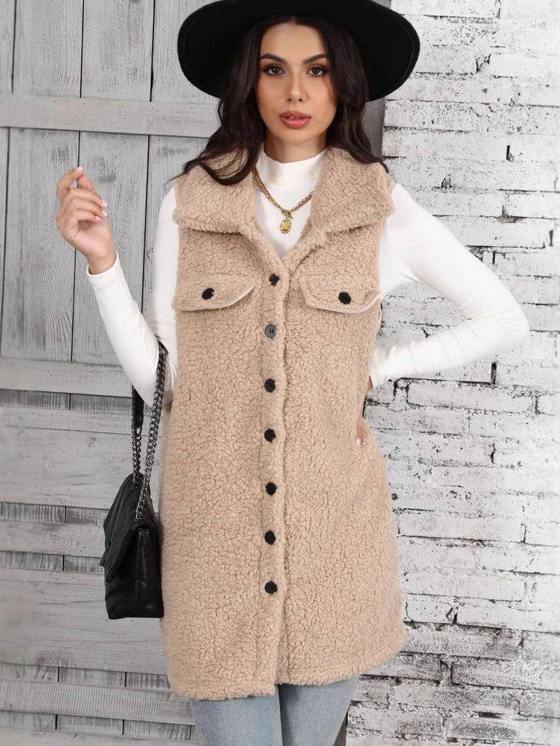 Angela Long Fleece Vest