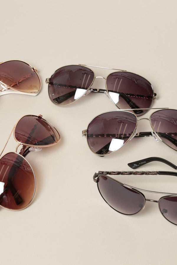 Women's Chain Detail Aviator Sunglasses